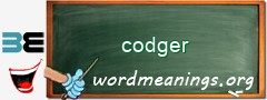 WordMeaning blackboard for codger